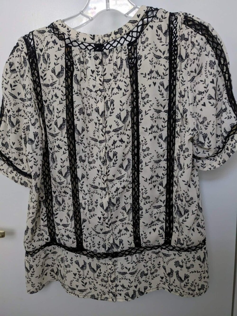 Meadow Rue Whimsical Bird Textured Blouse - Picture 4 of 4